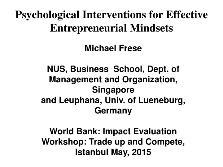 psychological interventions for effective