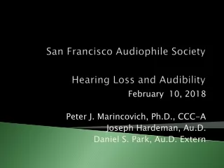 San Francisco Audiophile Society  Hearing Loss and Audibility