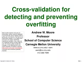 Cross-validation for detecting and preventing overfitting