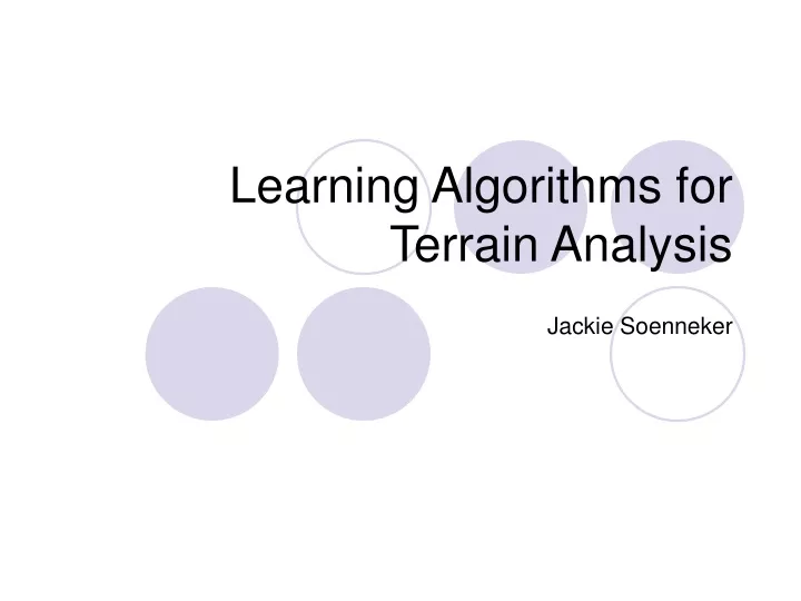 learning algorithms for terrain analysis