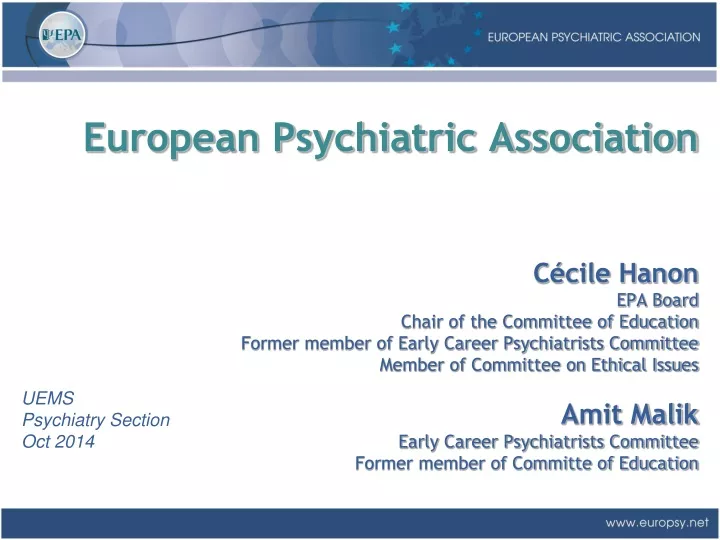 european psychiatric association c cile hanon