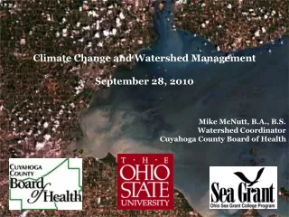 Climate Change and Watershed Management September 28, 2010