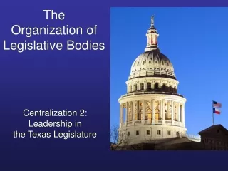 The  Organization of Legislative Bodies