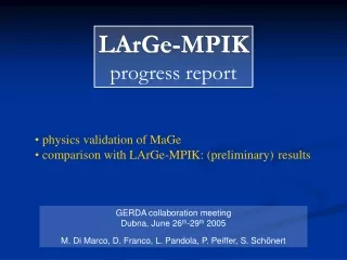 LArGe-MPIK progress report