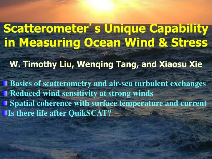 scatterometer s unique capability in measuring