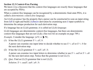 Section 12.3 Context-Free Parsing