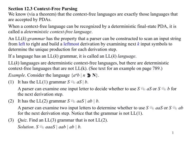 section 12 3 context free parsing we know