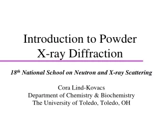 Introduction to Powder X-ray Diffraction