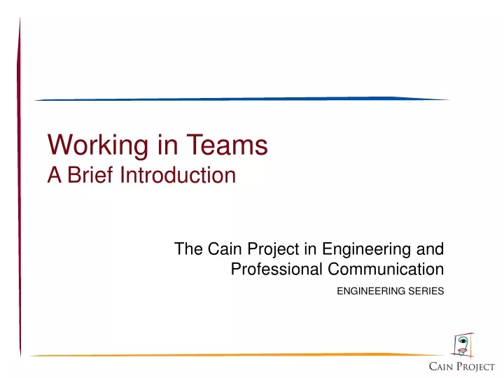 working in teams a brief introduction