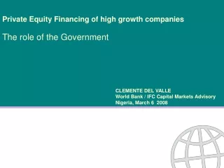 Private Equity Financing of high growth companies