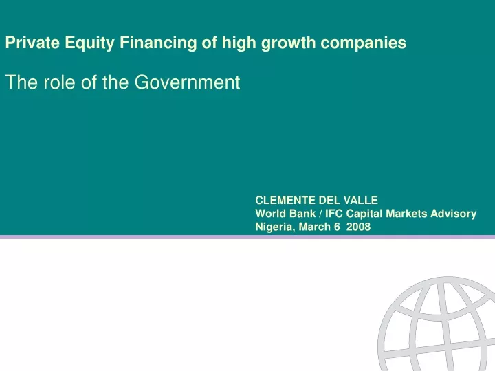private equity financing of high growth companies