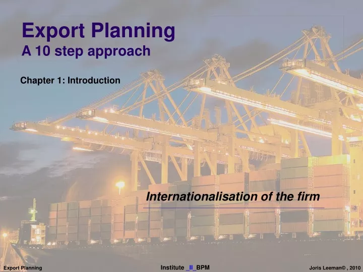 export planning a 10 step approach