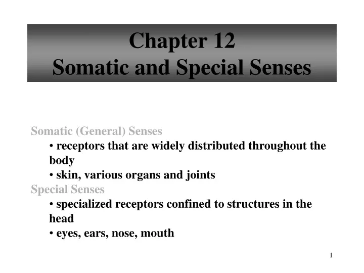 chapter 12 somatic and special senses