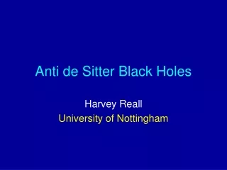 Anti de Sitter Black Holes