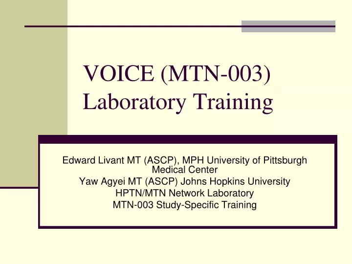 voice mtn 003 laboratory training