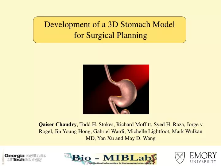 development of a 3d stomach model for surgical