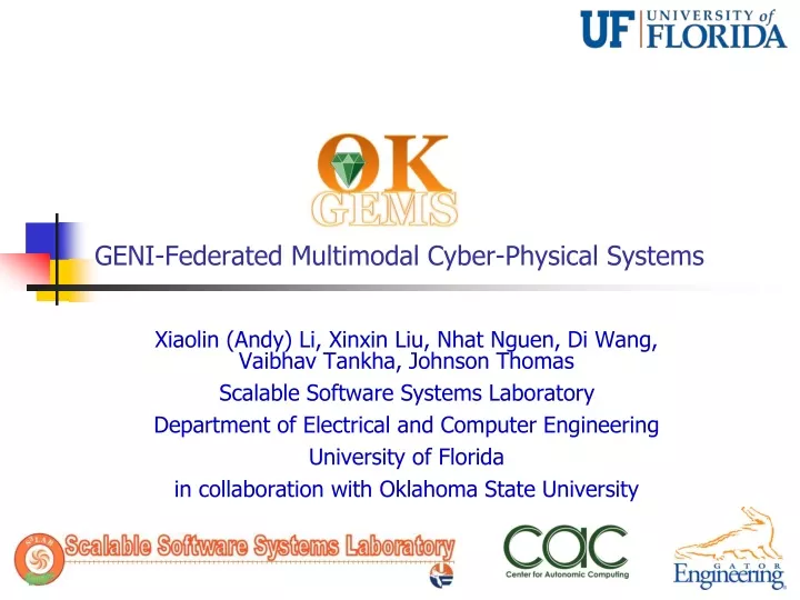 geni federated multimodal cyber physical systems