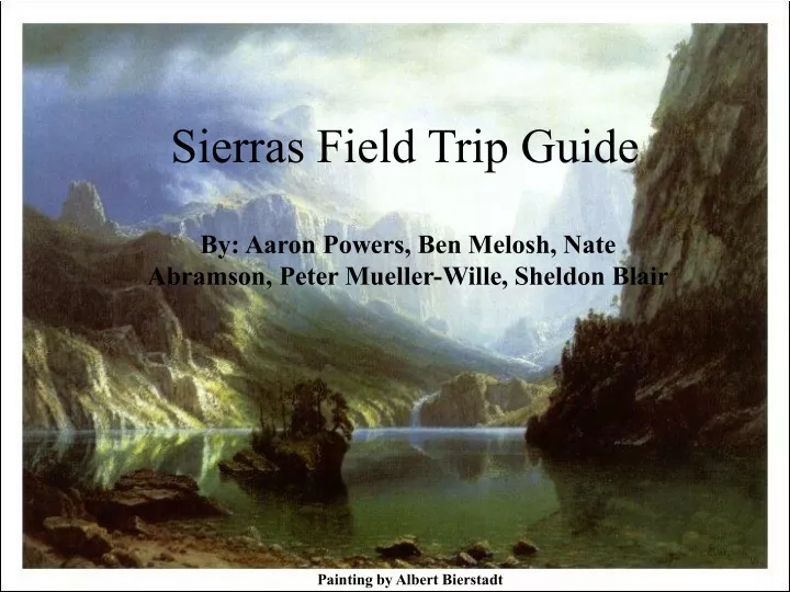 sierras field trip guide