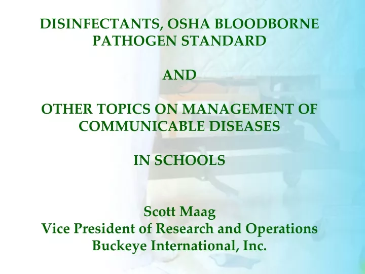 disinfectants osha bloodborne pathogen standard