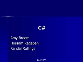 Amy Broom Hossam Ragaban Randal Rollings