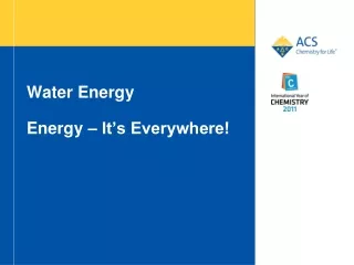Water Energy Energy – It’s Everywhere!