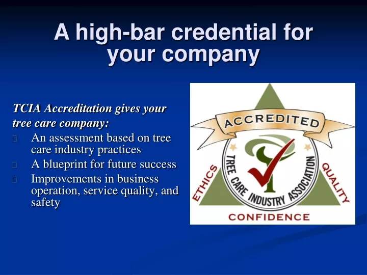 a high bar credential for your company