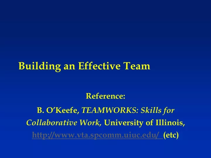 building an effective team