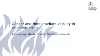 Gender and Nordic welfare viability in economic crises