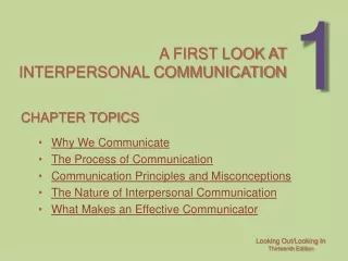 A first look at  interpersonal communication