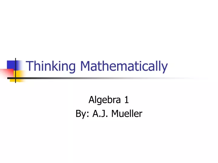 thinking mathematically