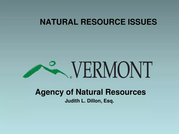 natural resource issues