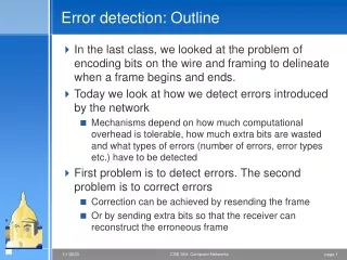 Error detection: Outline