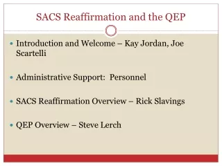 SACS Reaffirmation and the QEP