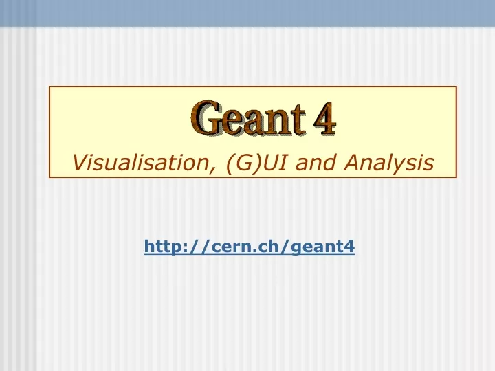 visualisation g ui and analysis