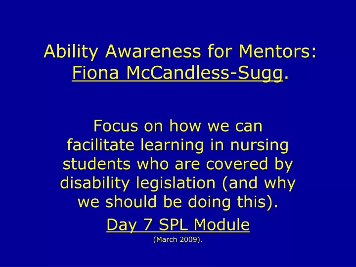 ability awareness for mentors fiona mccandless sugg