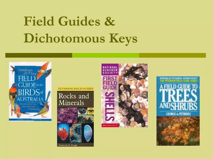 field guides dichotomous keys