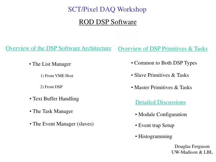 sct pixel daq workshop
