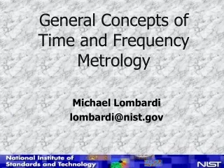 General Concepts of  Time and Frequency Metrology