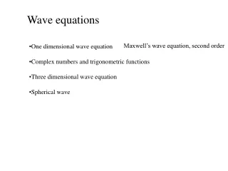 Wave equations