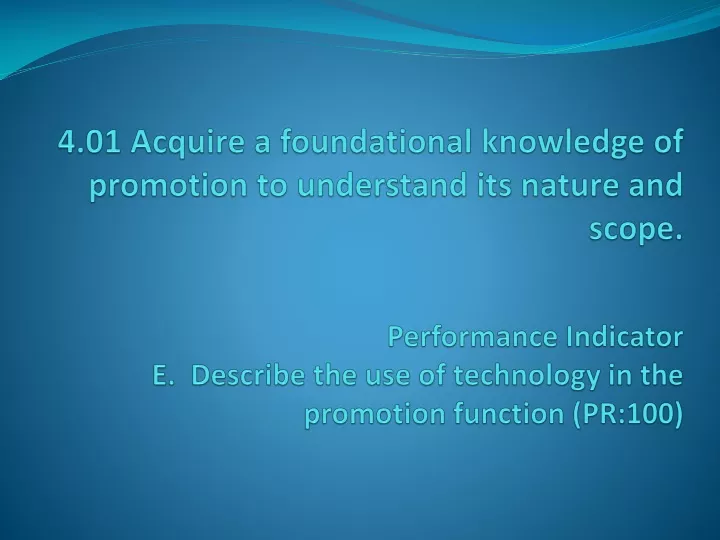 4 01 acquire a foundational knowledge