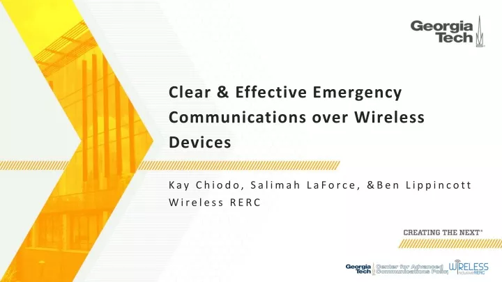 clear effective emergency communications over wireless devices