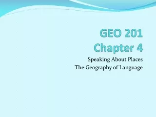 GEO 201 Chapter 4