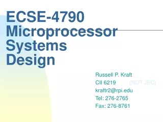 ECSE-4790 Microprocessor Systems Design
