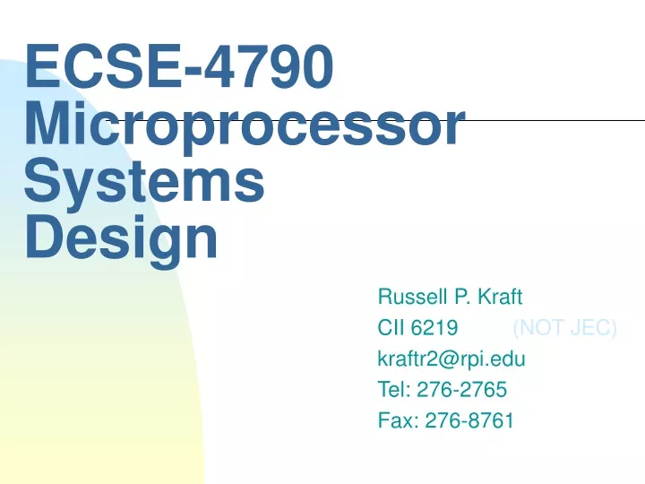 ecse 4790 microprocessor systems design