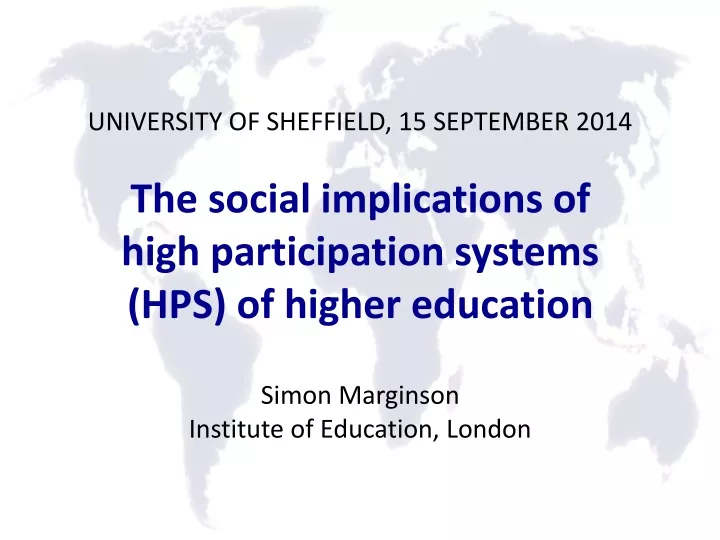 university of sheffield 15 september 2014