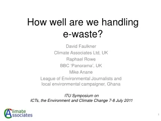 How well are we handling  e-waste?