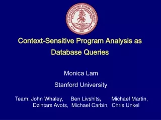 Context-Sensitive Program Analysis as Database Queries
