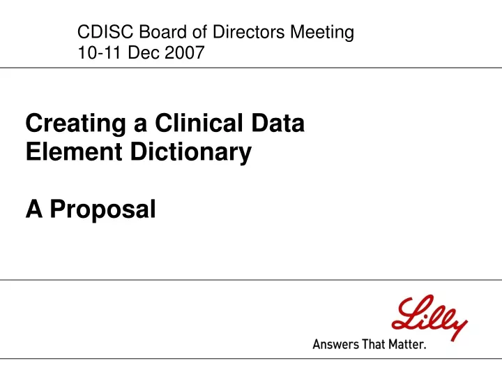 cdisc board of directors meeting 10 11 dec 2007
