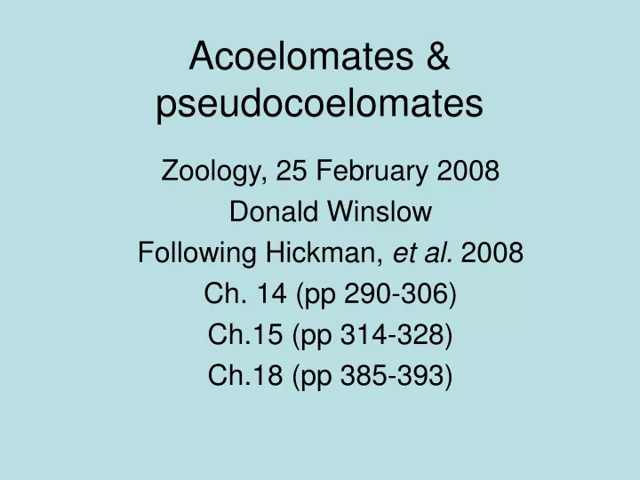 acoelomates pseudocoelomates