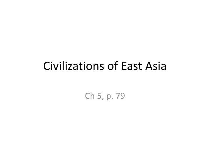 civilizations of east asia